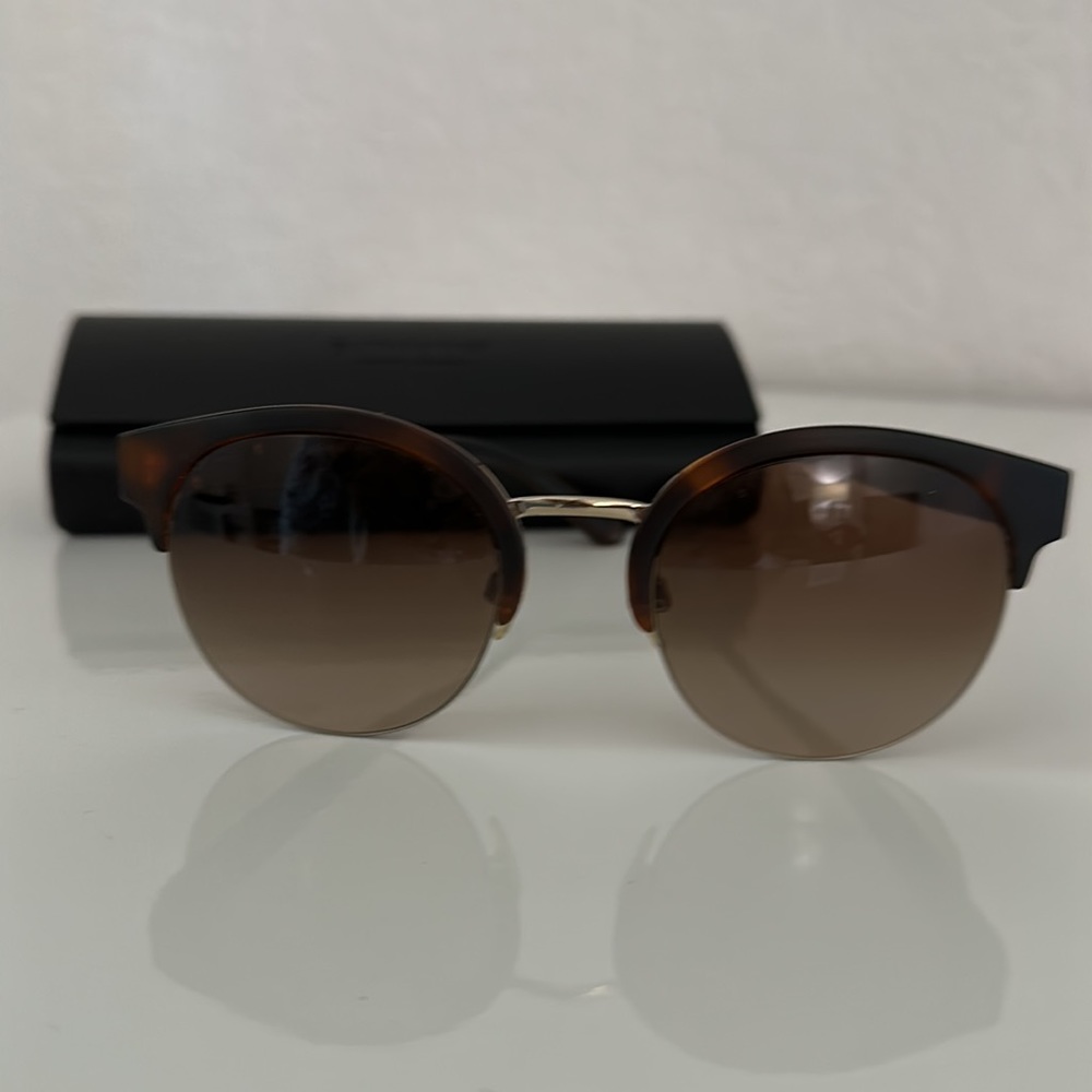 BURBERRY WOMENS BOTTOM FRAMELESS SUNGLASSES Brown Gradient Havana - Picture 2 of 5